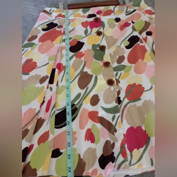 Talbots Women's Pink and Black Midi A-Line Skirt Size 16 - Picture 9 of 9